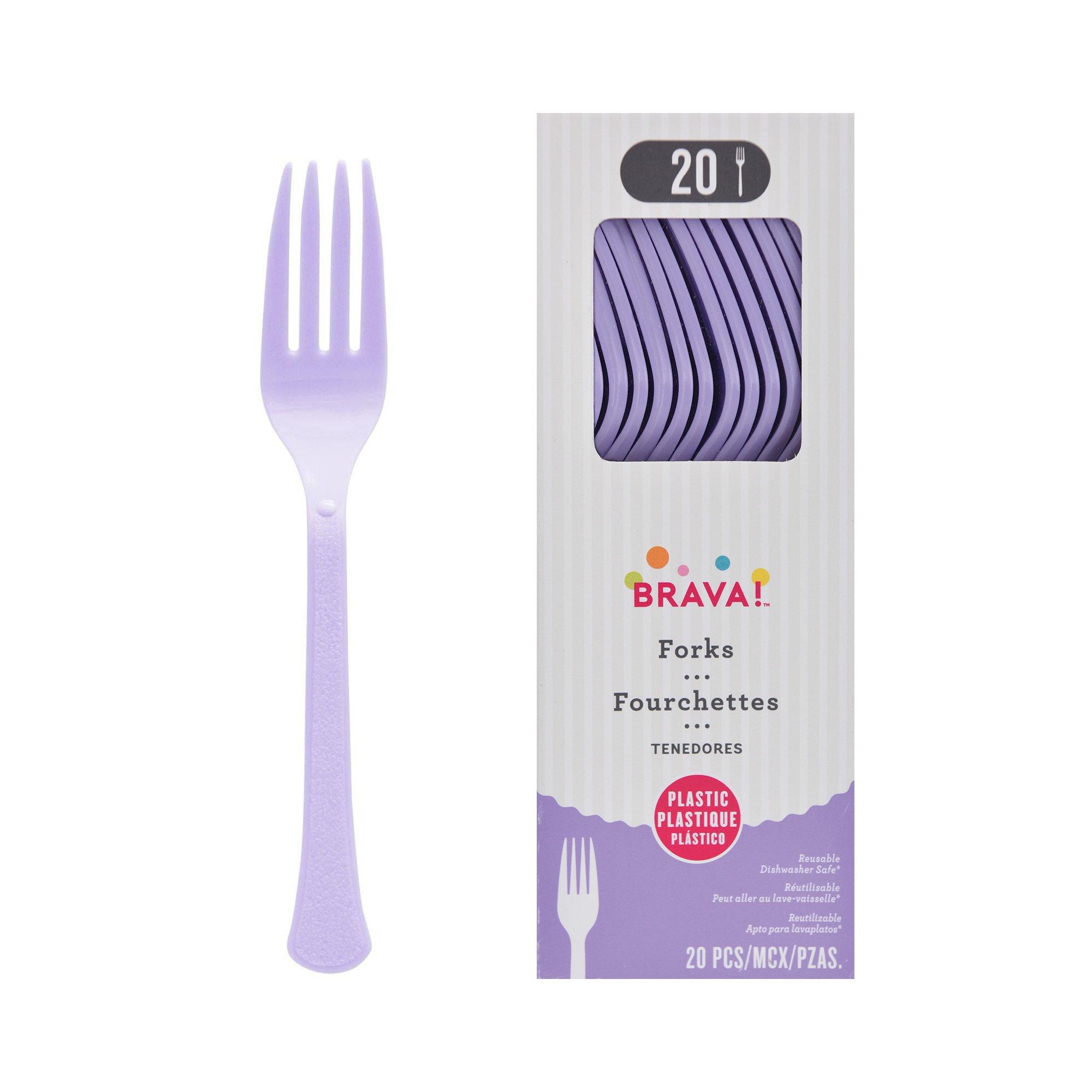 Lavender Plastic Forks 20ct Party City